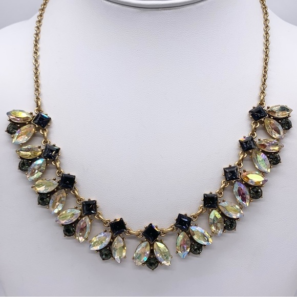 J. Crew Gray and AB Jeweled Necklace - Picture 1 of 3